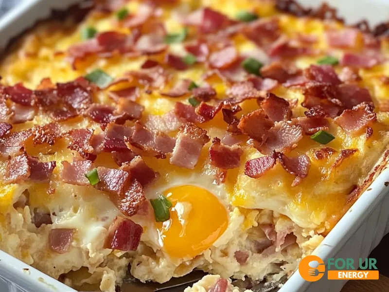 Easy Bacon Egg and Hashbrown Casserole