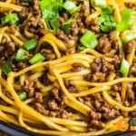 Mongolian Ground Beef Noodles Recipe