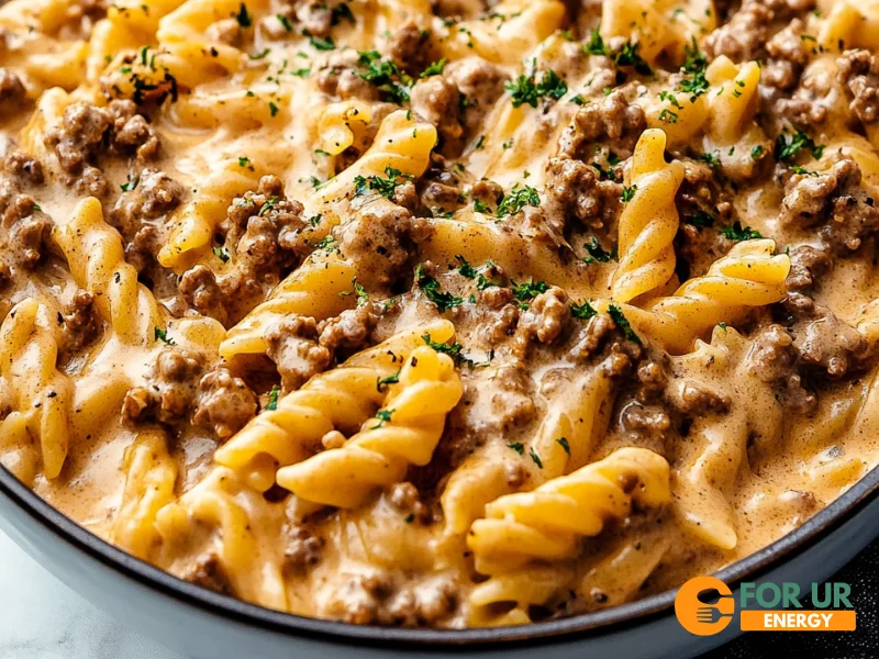 Stovetop Creamy Ground Beef Pasta