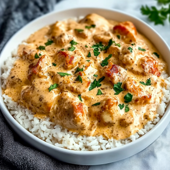Creamy Smothered Chicken with Rice