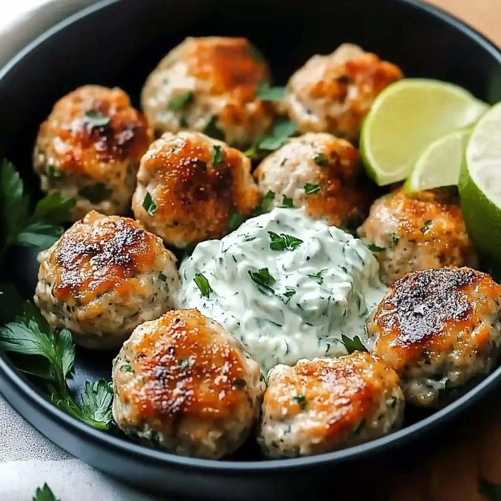 Greek Chicken Meatballs with Tzatziki Sauce: A Delicious Treat!