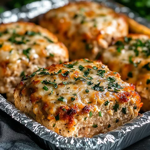 Juicy Garlic Parmesan Chicken Meatloaves: A Savory Delight