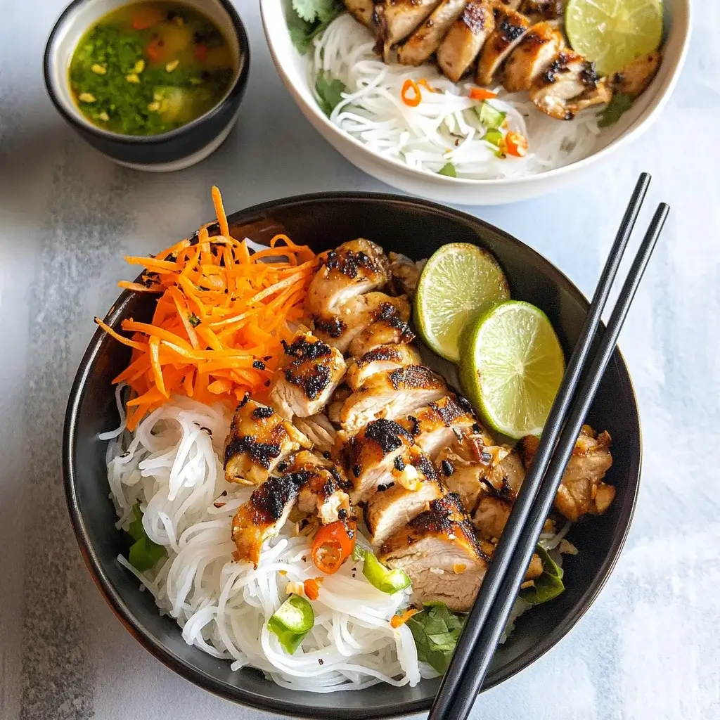 Lemongrass Chicken Rice Noodle Bowls: A Flavorful Delight!