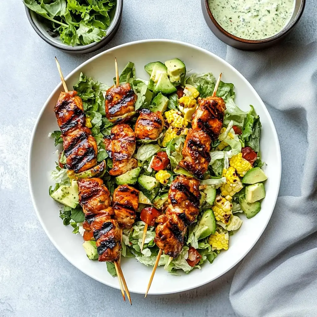 Grilled BBQ Chicken Skewer Salad: A Flavorful Delight!
