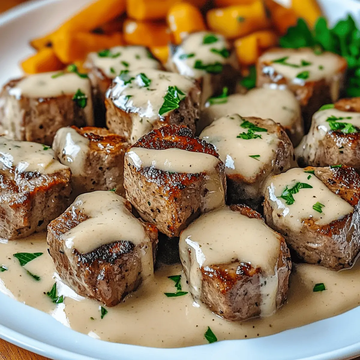 Savor These Garlic Butter Steak Bites in Creamy Sauce