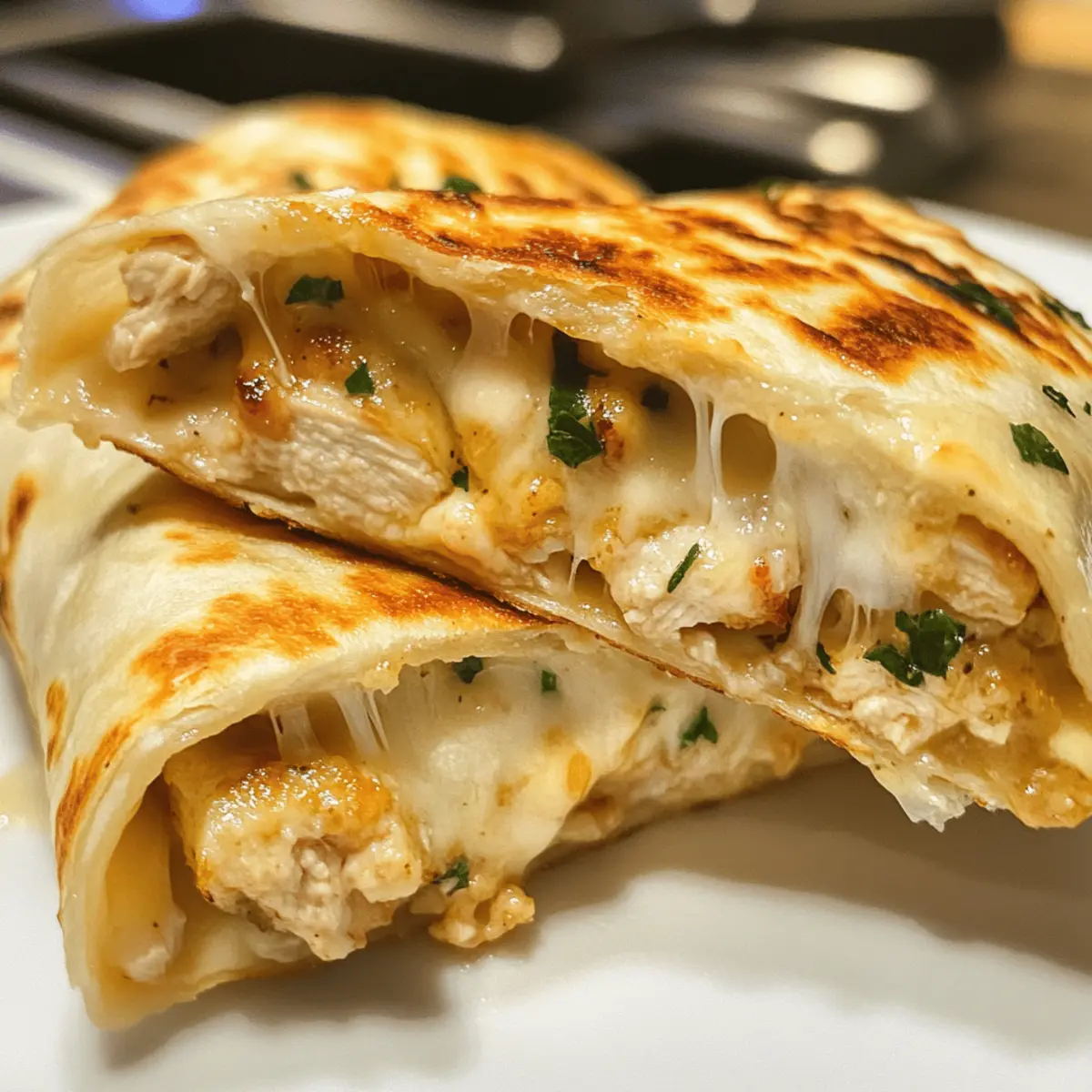 Ooey-Gooey Cheesy Garlic Chicken Wraps for Cozy Nights