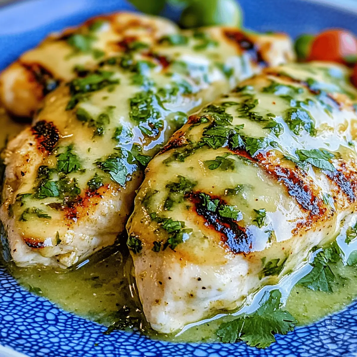 Grilled Salsa Verde Pepper Jack Chicken