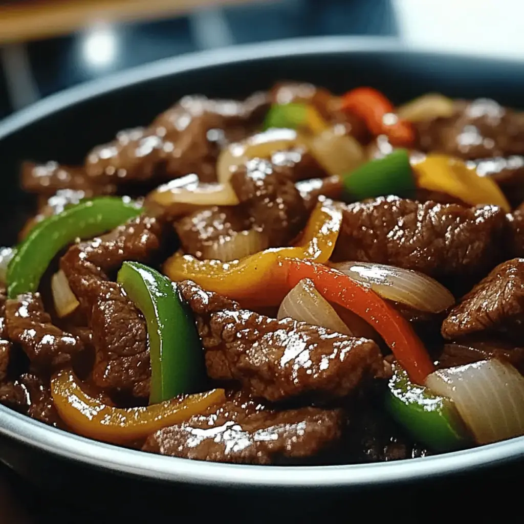 Sizzling Chinese Pepper Steak with Onions