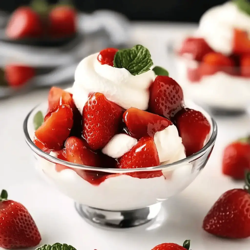 Balsamic Macerated Strawberries & Cream