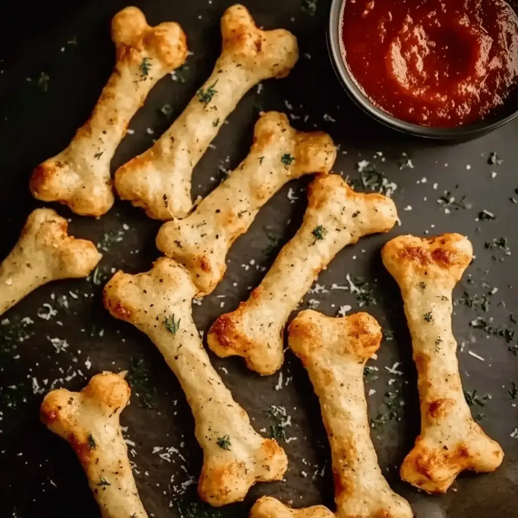 Cheesy Halloween Breadstick Bones