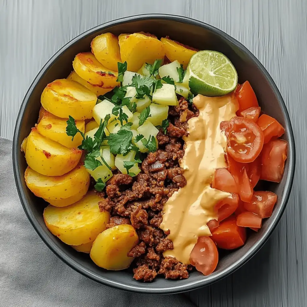 Cheesy Loaded Fiesta Potato Bowl