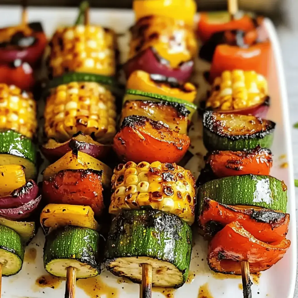 Grilled Vegetable Kabobs + Fajita Butter Glaze