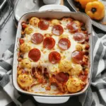 Pizza Casserole with Biscuits and Cheese