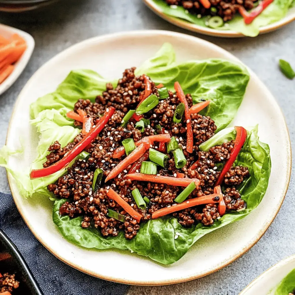 Asian-Style Ground Beef Lettuce Wraps
