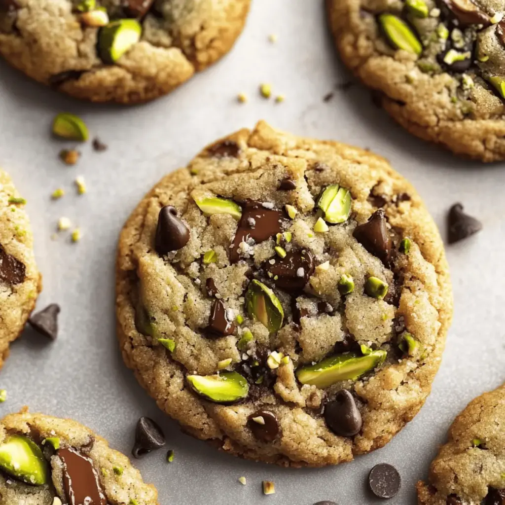Pistachio Cream Chocolate Chip Cookies