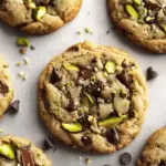 Pistachio Cream Chocolate Chip Cookies