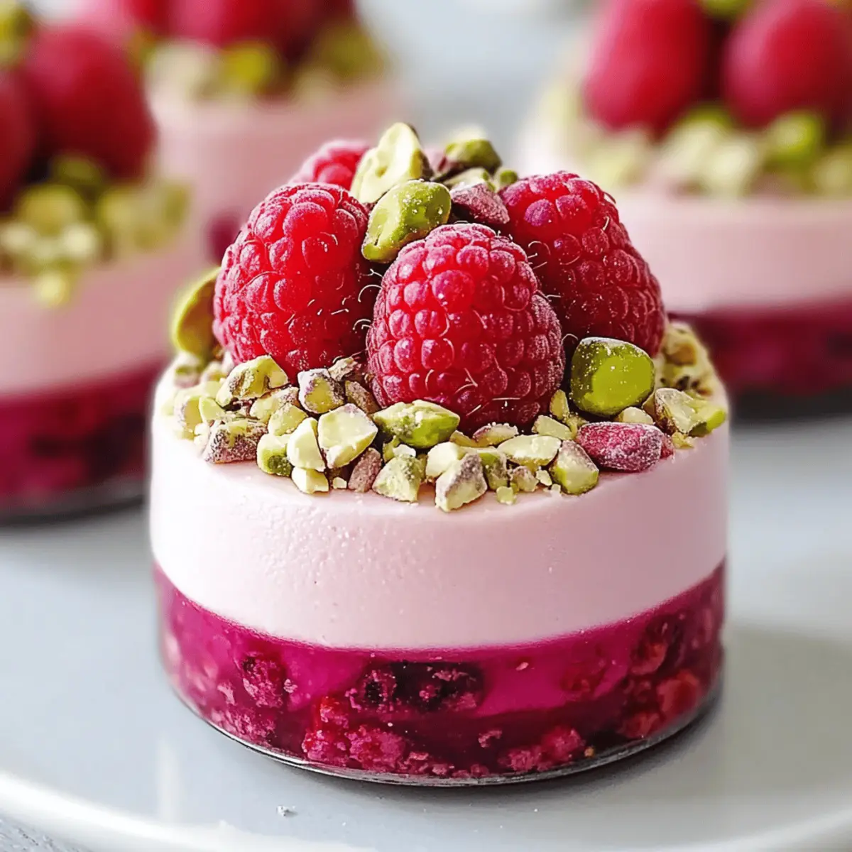 Elegant Raspberry Pistachio Mousse Cakes