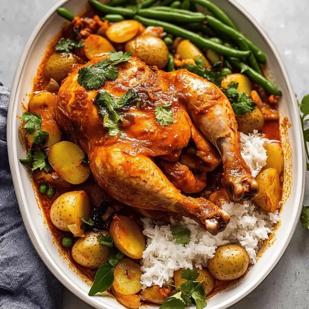 Spicy Thai Red Curry Pot Roast Chicken