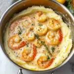 Creamy Garlic Shrimp Over Mashed Potatoes