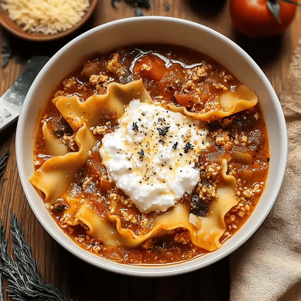 Cozy Vegetarian Lasagna Soup