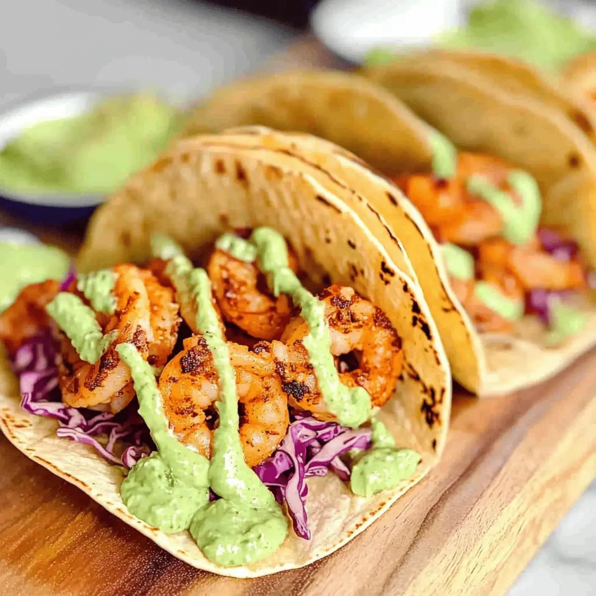 Spicy Shrimp Tacos with Creamy Avocado Crema Bliss