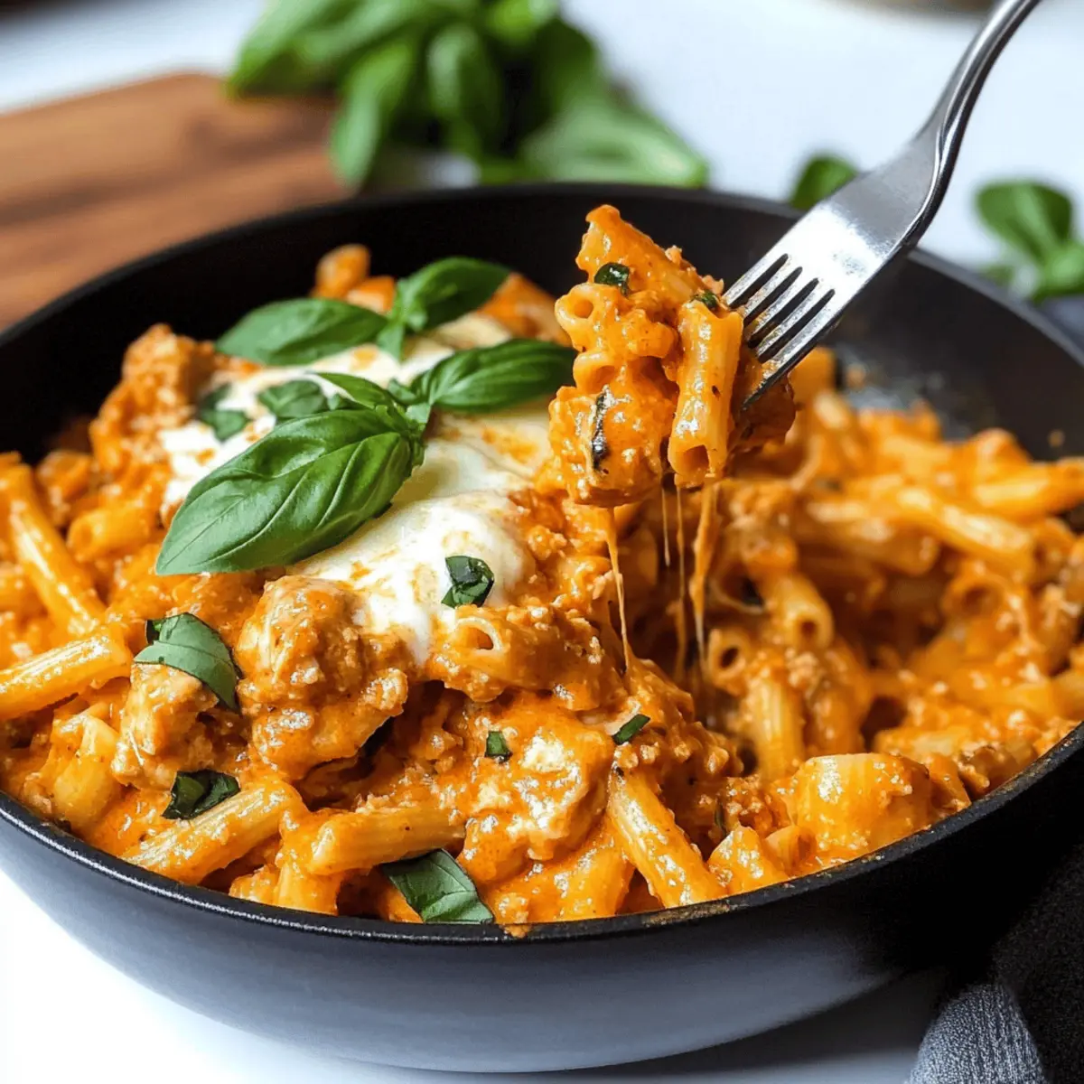 Creamy Chicken Mozzarella Pasta