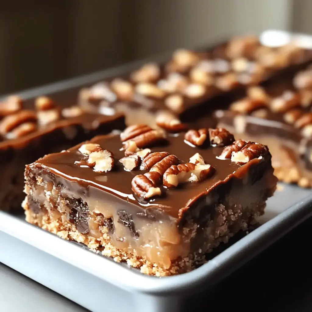Chocolate Caramel Pecan Squares