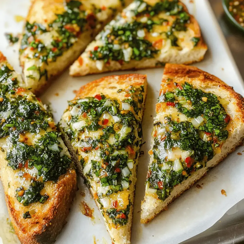 Zesty Chimichurri Garlic Bread