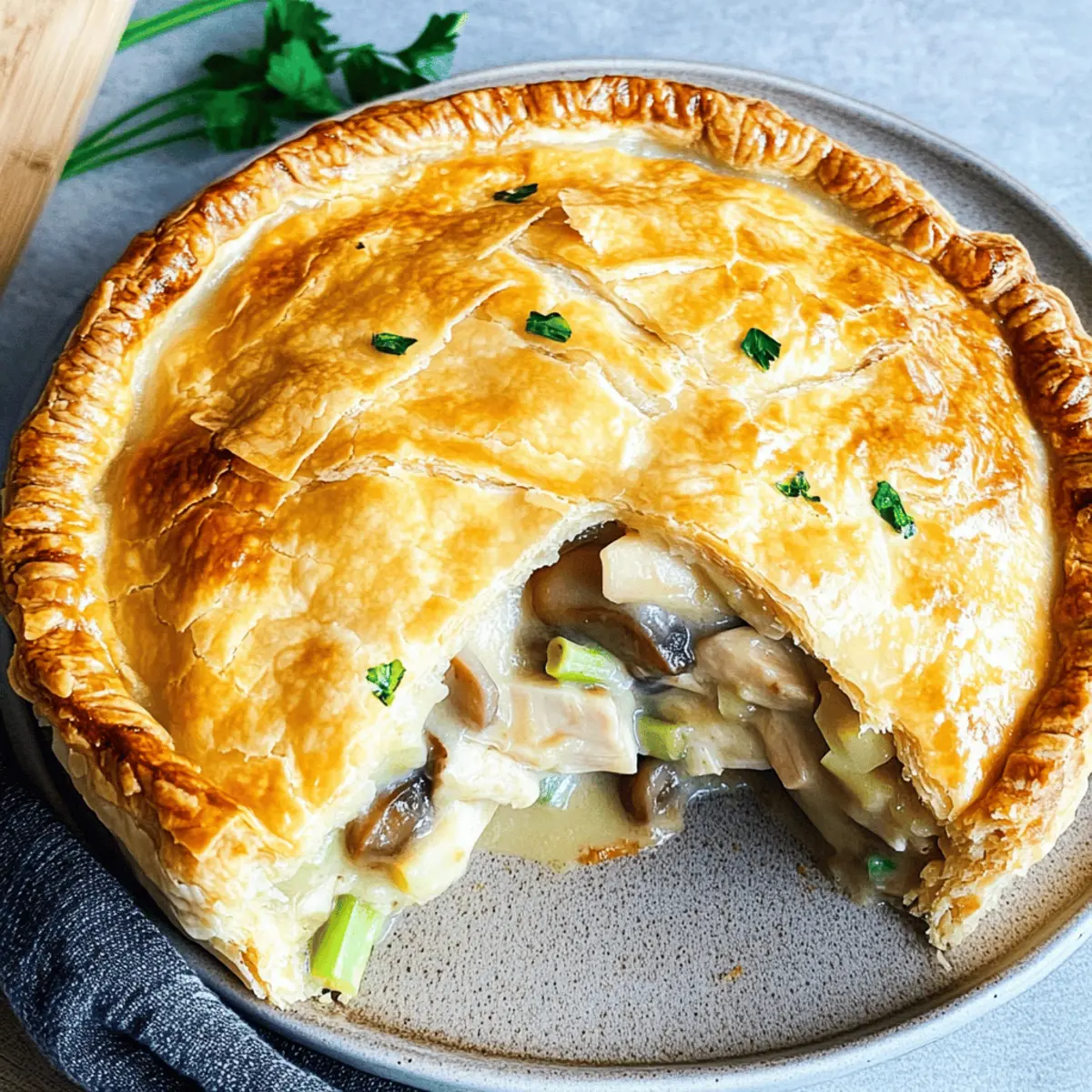 Chicken, Leek & Mushroom Pie