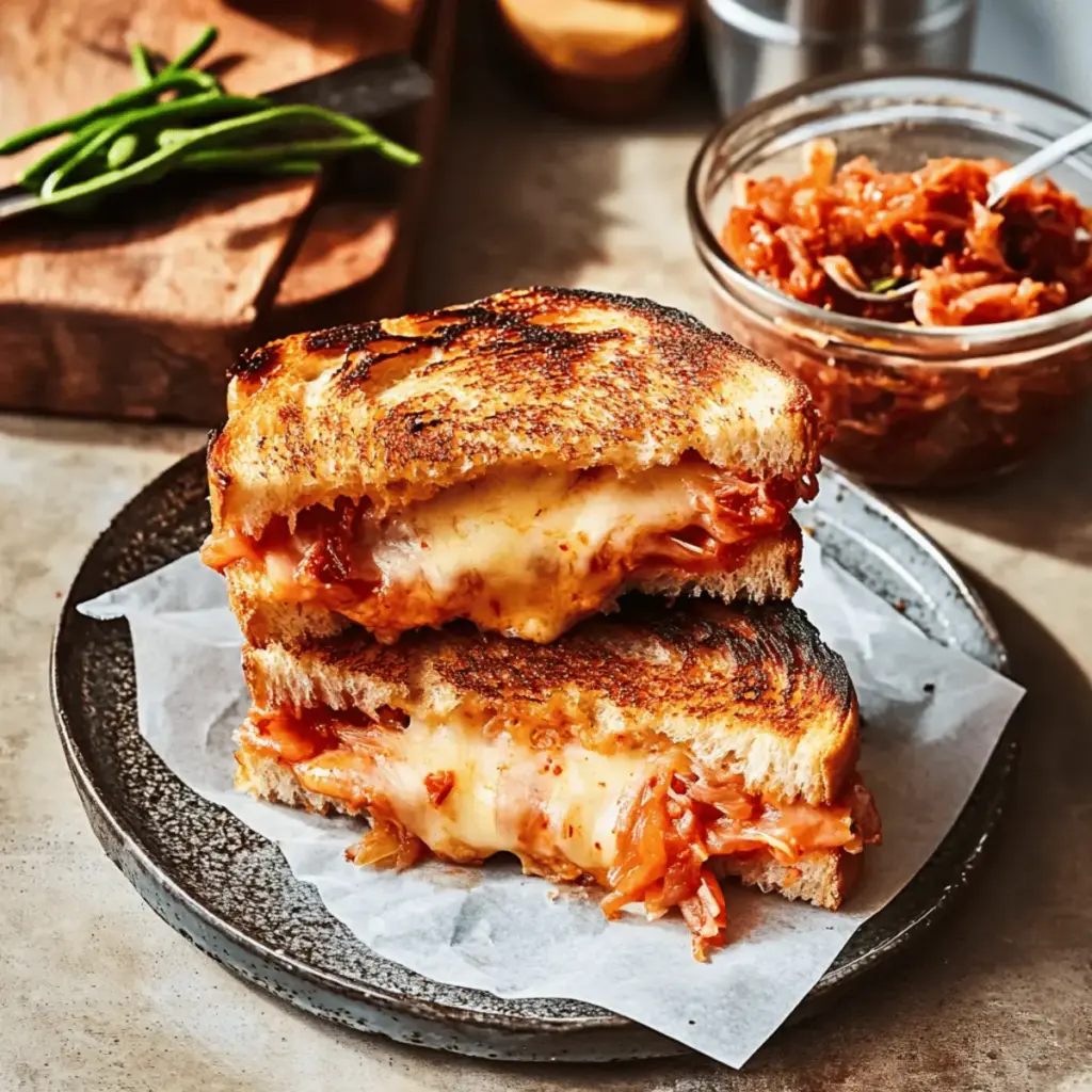 Kimchi Grilled Cheese Fusion Sandwich