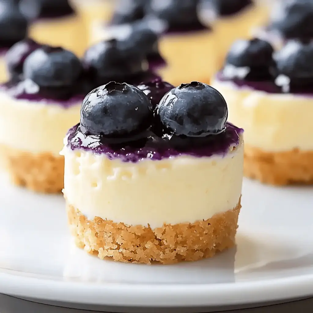 Mini Lemon Blueberry Cheesecakes