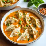 Thai-Style Soup Dumplings in Red Curry Sauce
