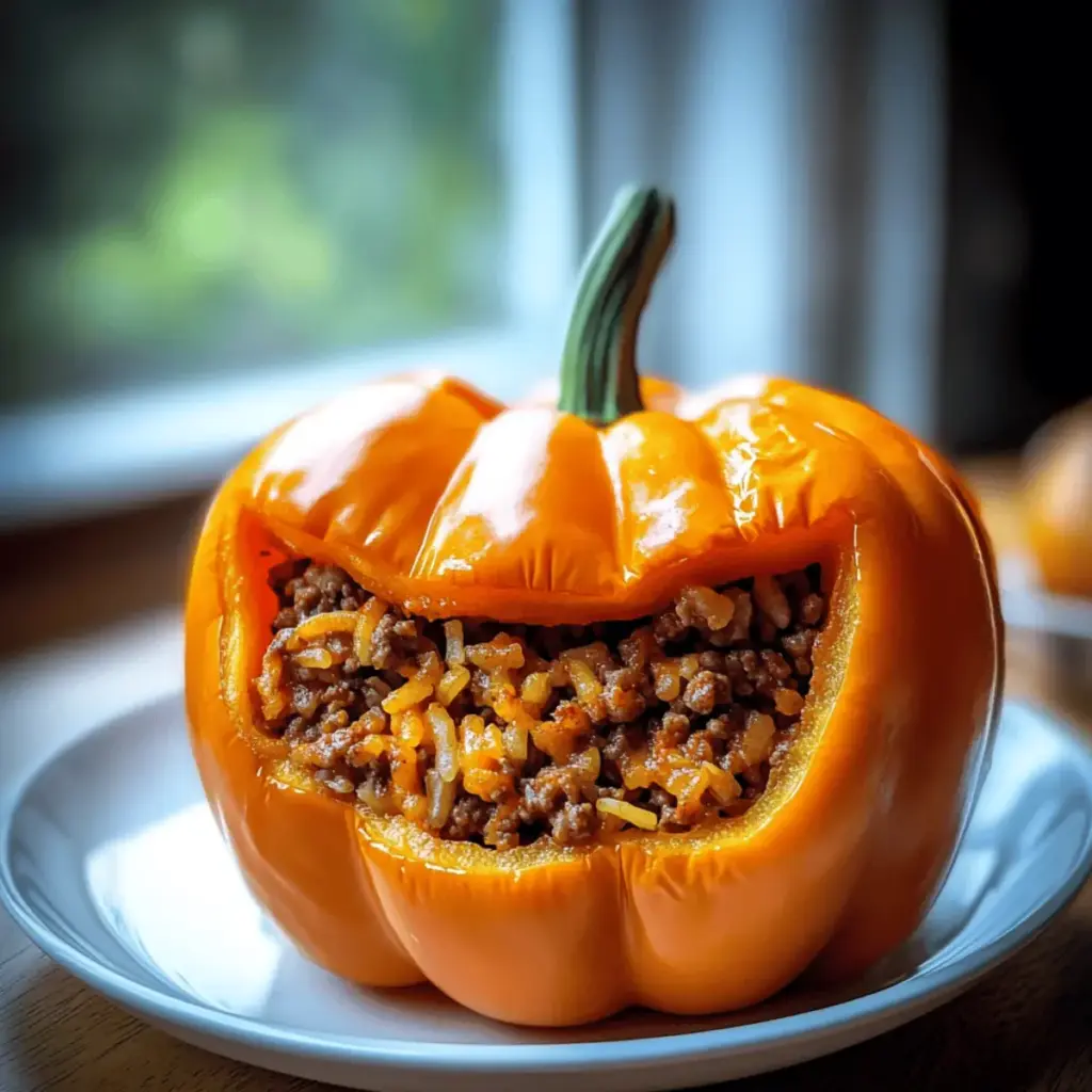 Amazing Jack-o’-lantern Stuffed Peppers