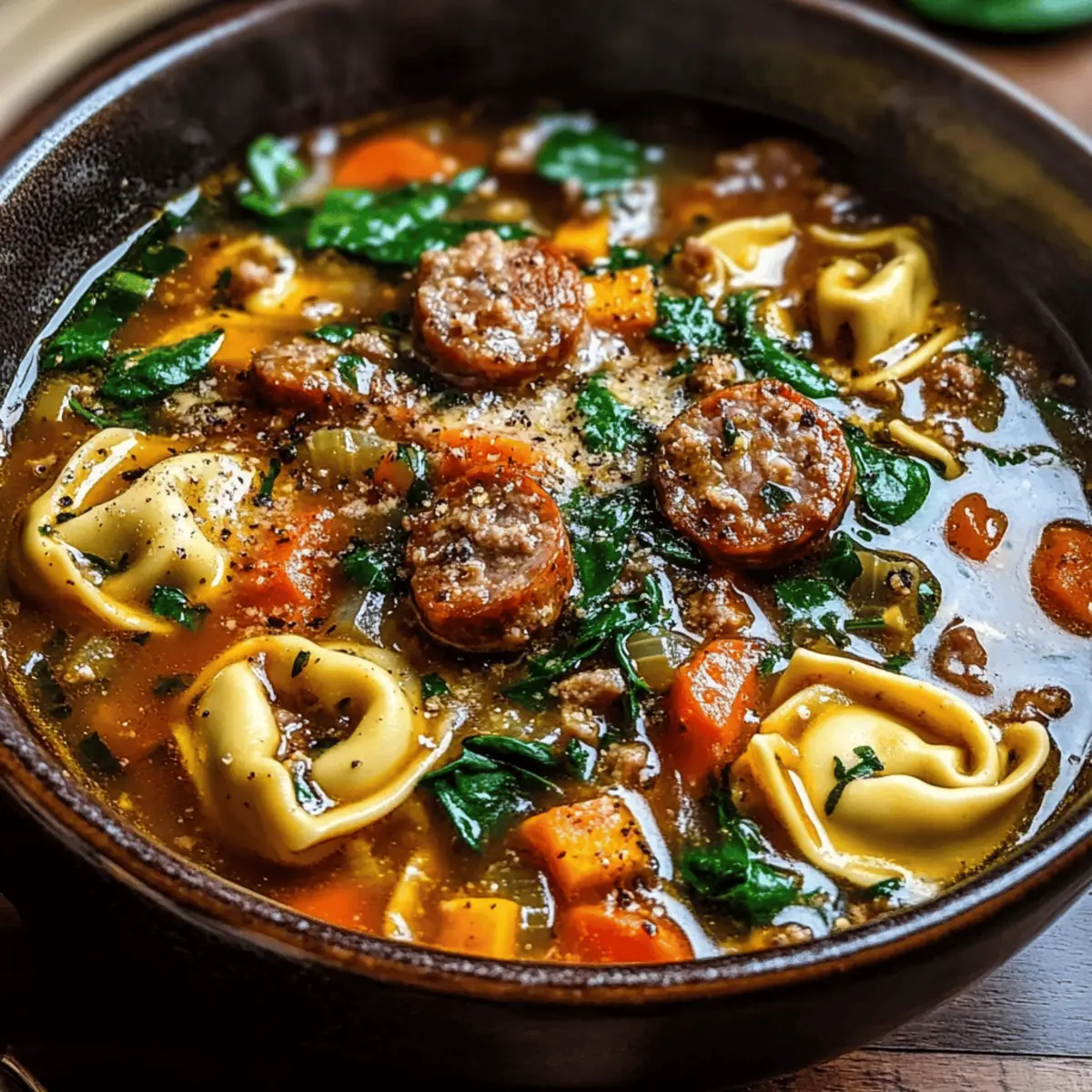 Cozy Up with Autumn Tortellini Soup With Sausage Delight