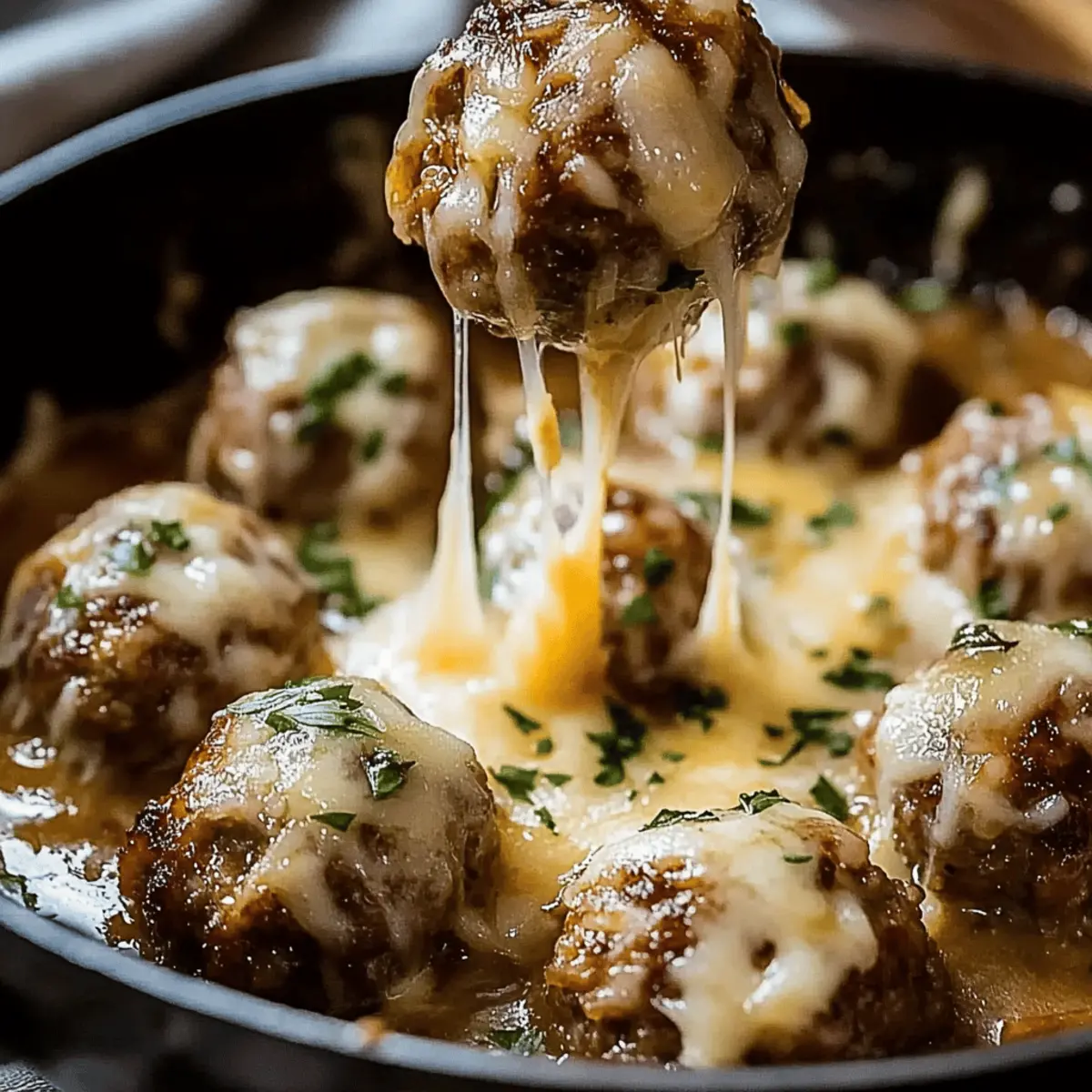 Cheesy French Onion Meatballs