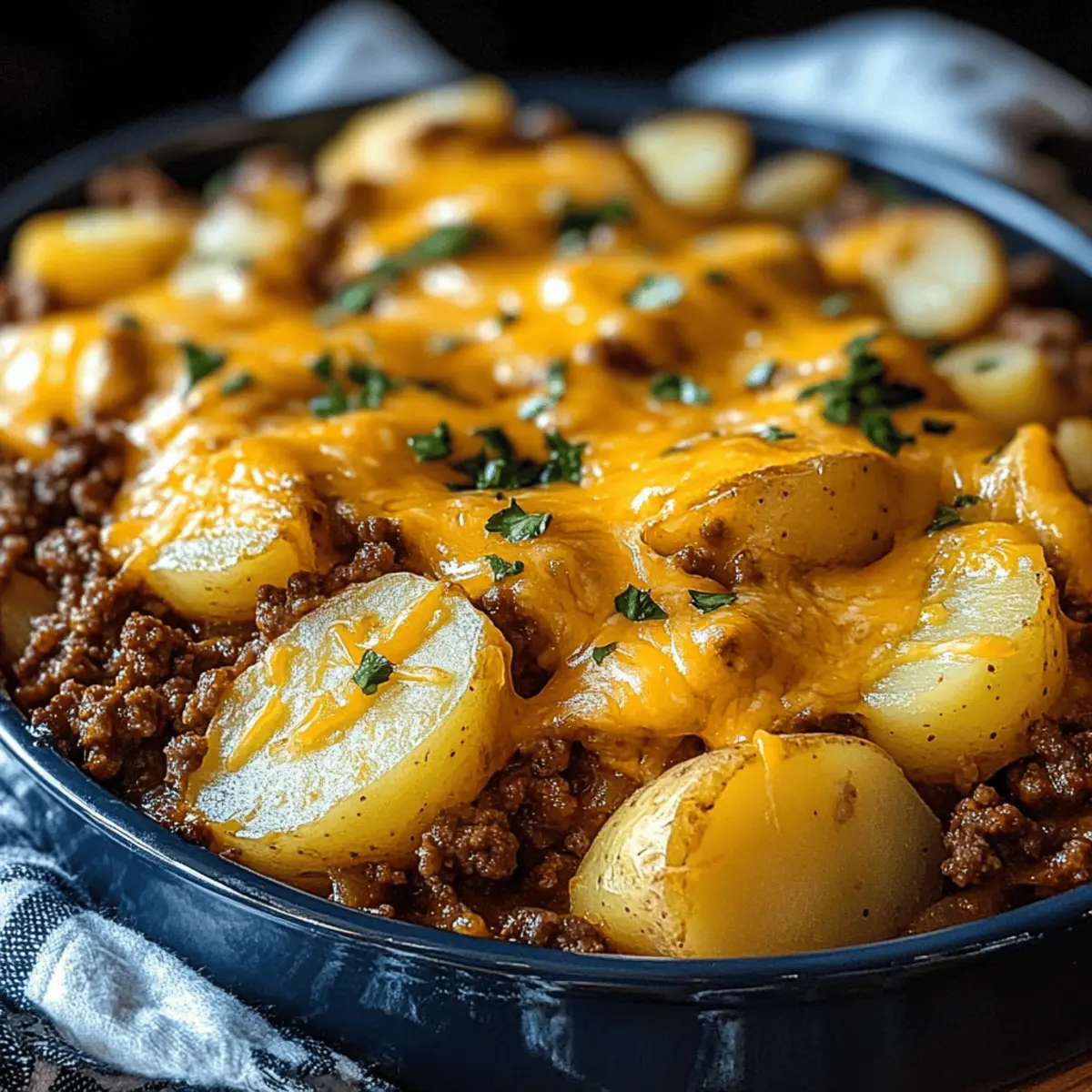 Cheesy Ground Beef & Potato Casserole