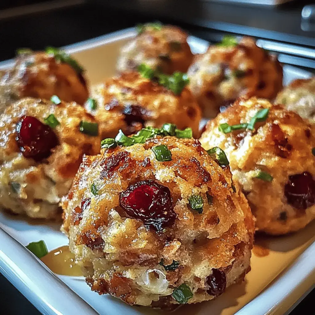 Cranberry Turkey Stuffing Balls