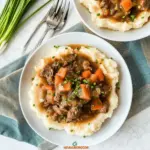 Fall Apple Cider Stew over Mashed Potatoes