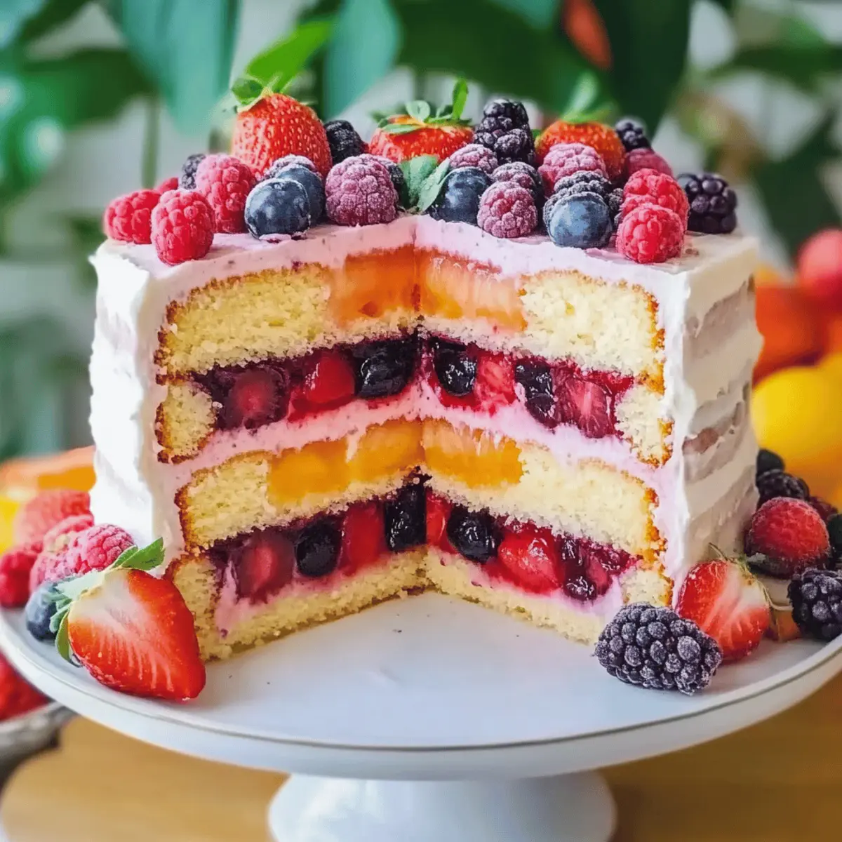 Fruity Sangria Soaked Cake Dessert