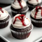 Halloween Vampire Bite Cupcakes