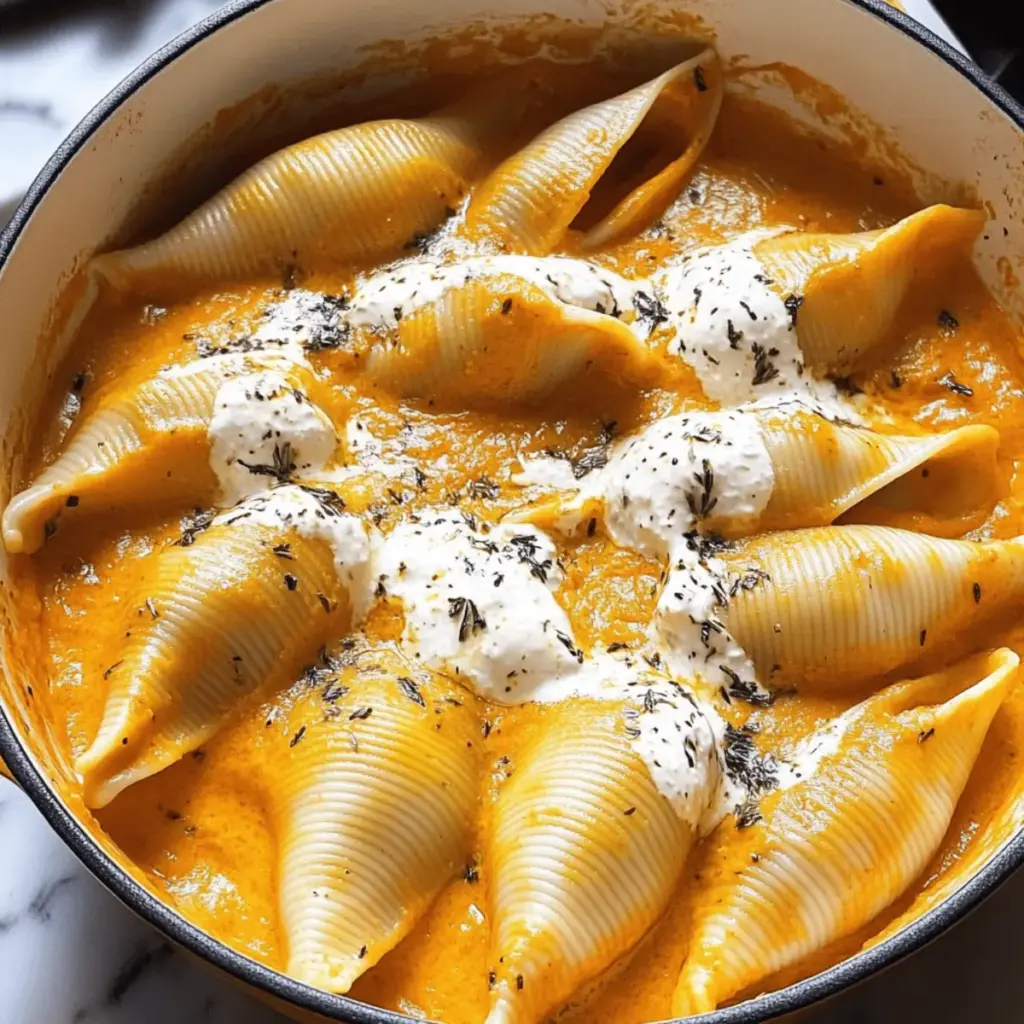 Irresistible Stuffed Shells With Pumpkin Cream Sauce