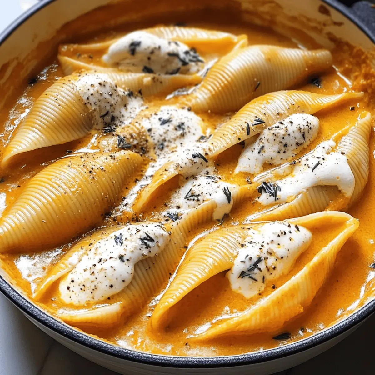 Irresistible Stuffed Shells With Pumpkin Cream Sauce