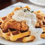 Oven-Fried Chicken with Waffles & White Gravy