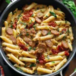 Pasta with Sun-Dried Tomato Sauce & Sausage