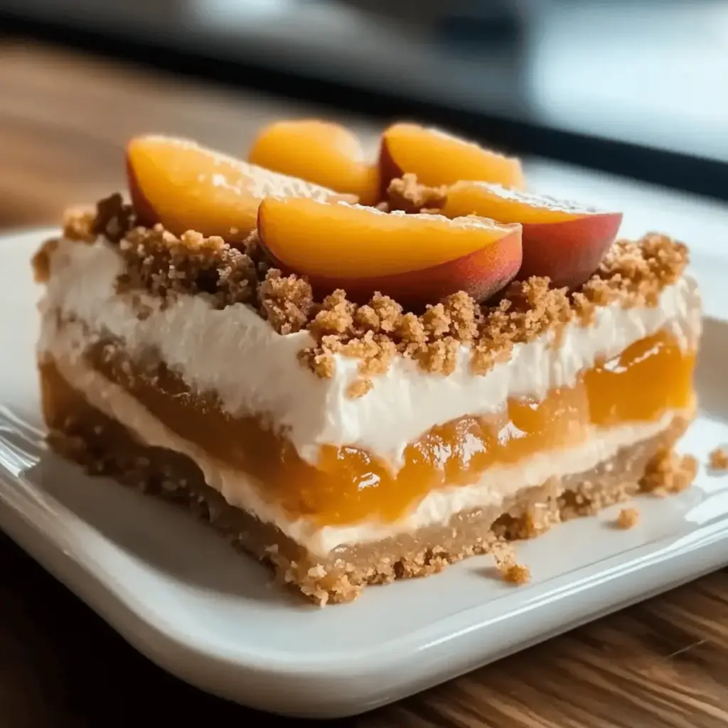 Peach Cobbler Cheesecake Bars