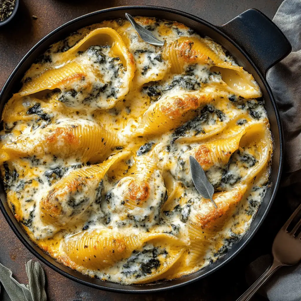 Pumpkin Spinach Stuffed Shells