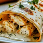 Ooey-Gooey Cheesy Garlic Chicken Wraps