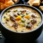 Cozy Creamy Philly Cheese-Steak Soup