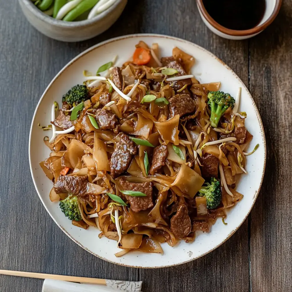 Flat Rice Noodles with Beef