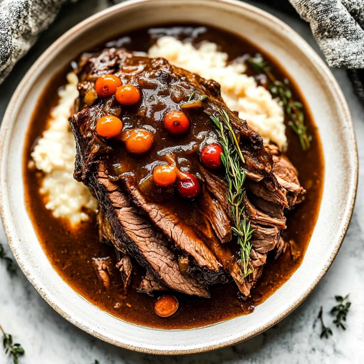 Christmas Roast Beef with Red Wine Gravy